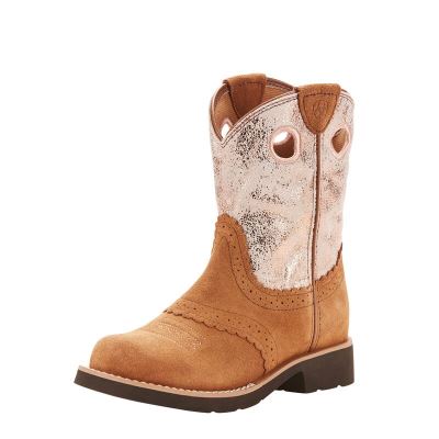 Ariat Fatbaby Cowgirl - Western Laarzen Bruin / Roze Kinderen - 33696-795